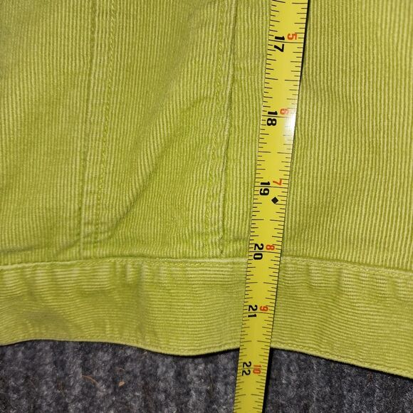 Jones New York Signature Womens Bright Green Full Zip Corduroy Jacket Sz M Trend - Picture 8 of 11
